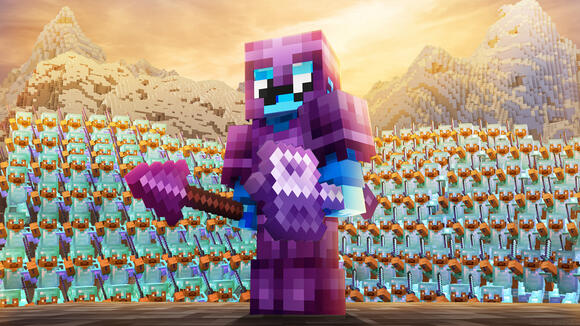 Minecraft Bedrock Combat MASTER Vs. 100 HUNTERS